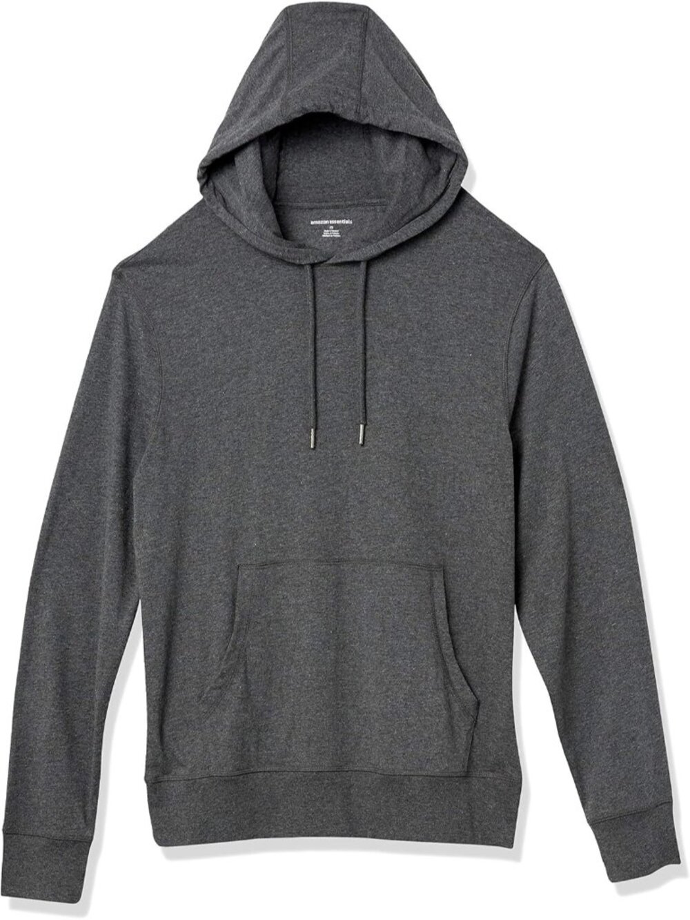 Amazon Essentials Men Charcoal Heather Lightweight SOLID Pullover Jersey Hoodies